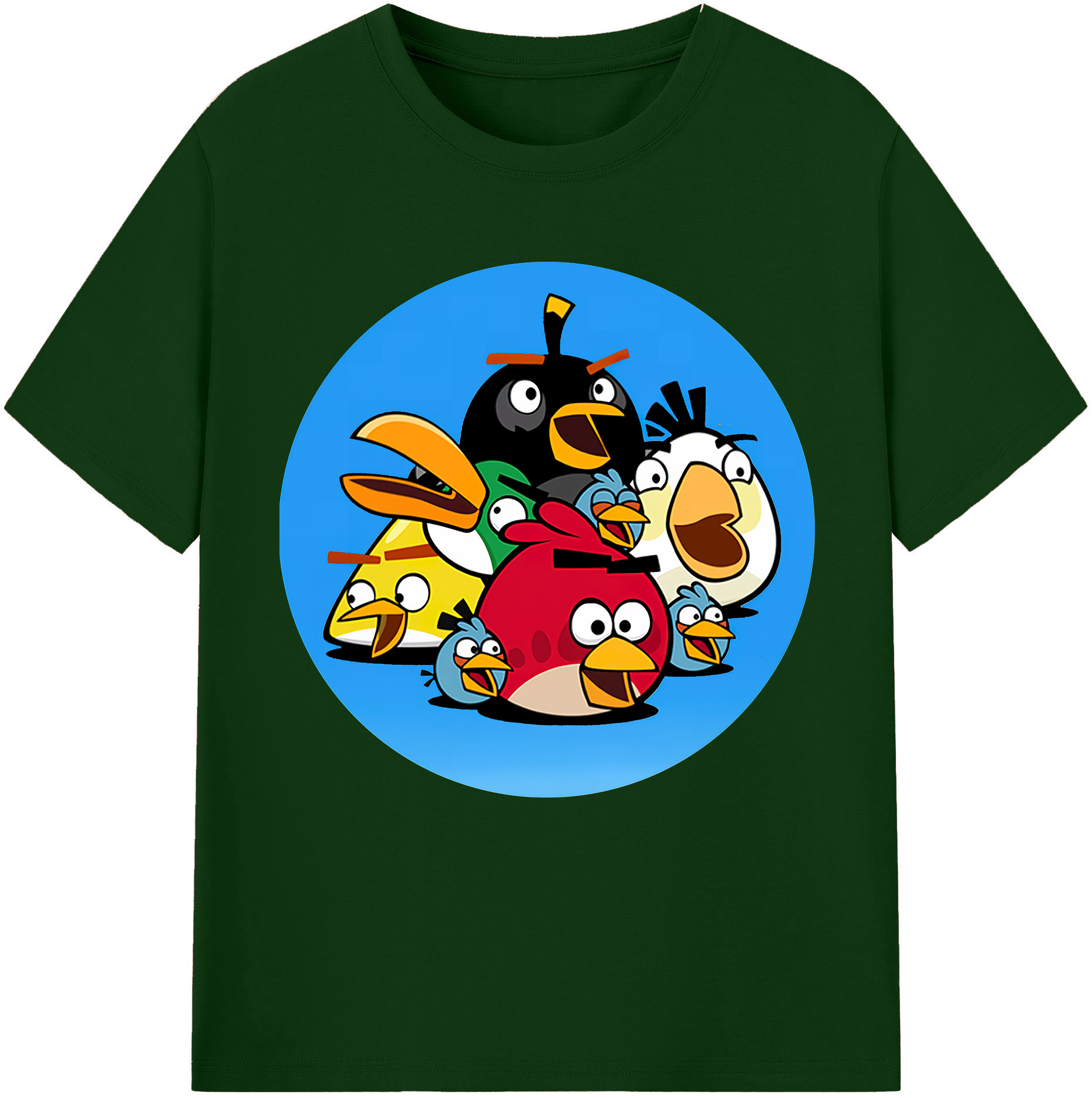 （画像用） Angry Birds アングリーバード 綿100％半袖Tシャツ（フロントプリント）